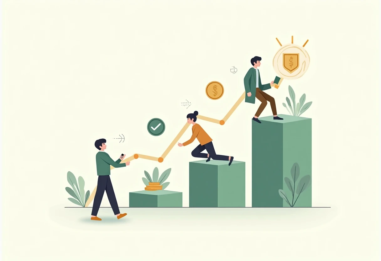Ilustración conceptual de consolidación de deudas